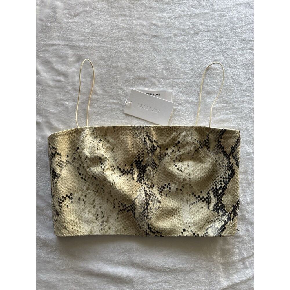 Helmut Lang Python Snake-Embossed Leather Crop To… - image 2